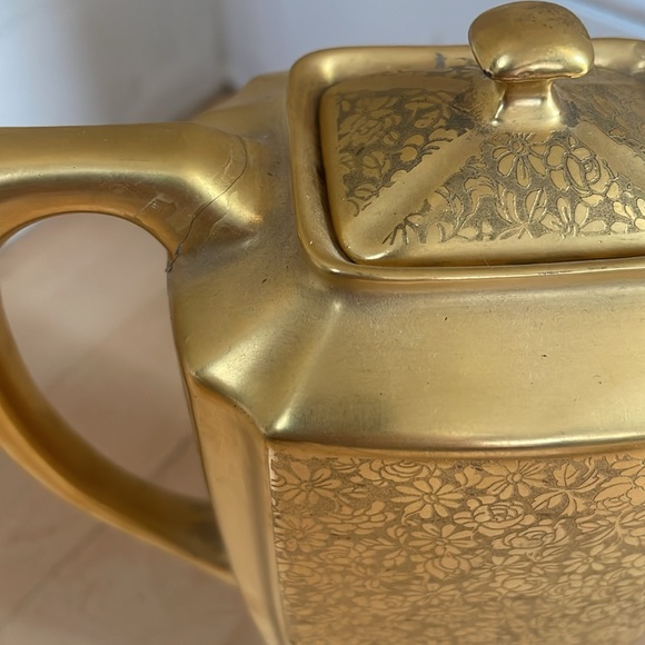 PICARD OREMONT BAVARIA GILT PORCELAIN TEA POT-CREAMER-SUGAR BOWL - Picture 4 of 7